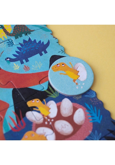 Londji Pocket Puzzle - My Little Dino -24 Parçalı Cep Yapbozu Küçük Dinazorum Canlı Renkler
