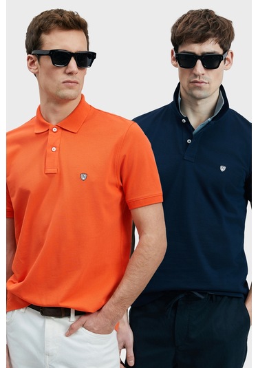 Lufian Erkek T Shirt 111040206s2 Lacivert-turuncu Lacivert - Turuncu