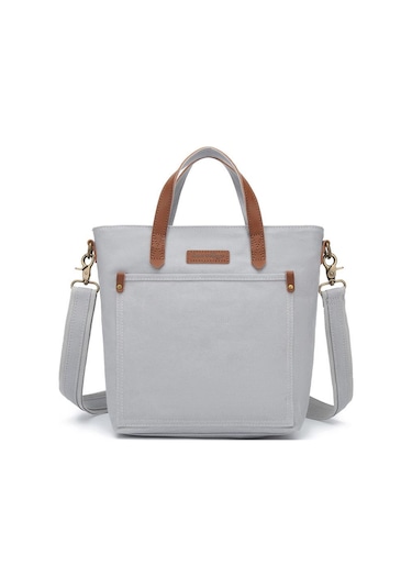 Kanvas Kumaş Kadın Çantası Elden Tutmalı Smart Bags 1328 GRİ