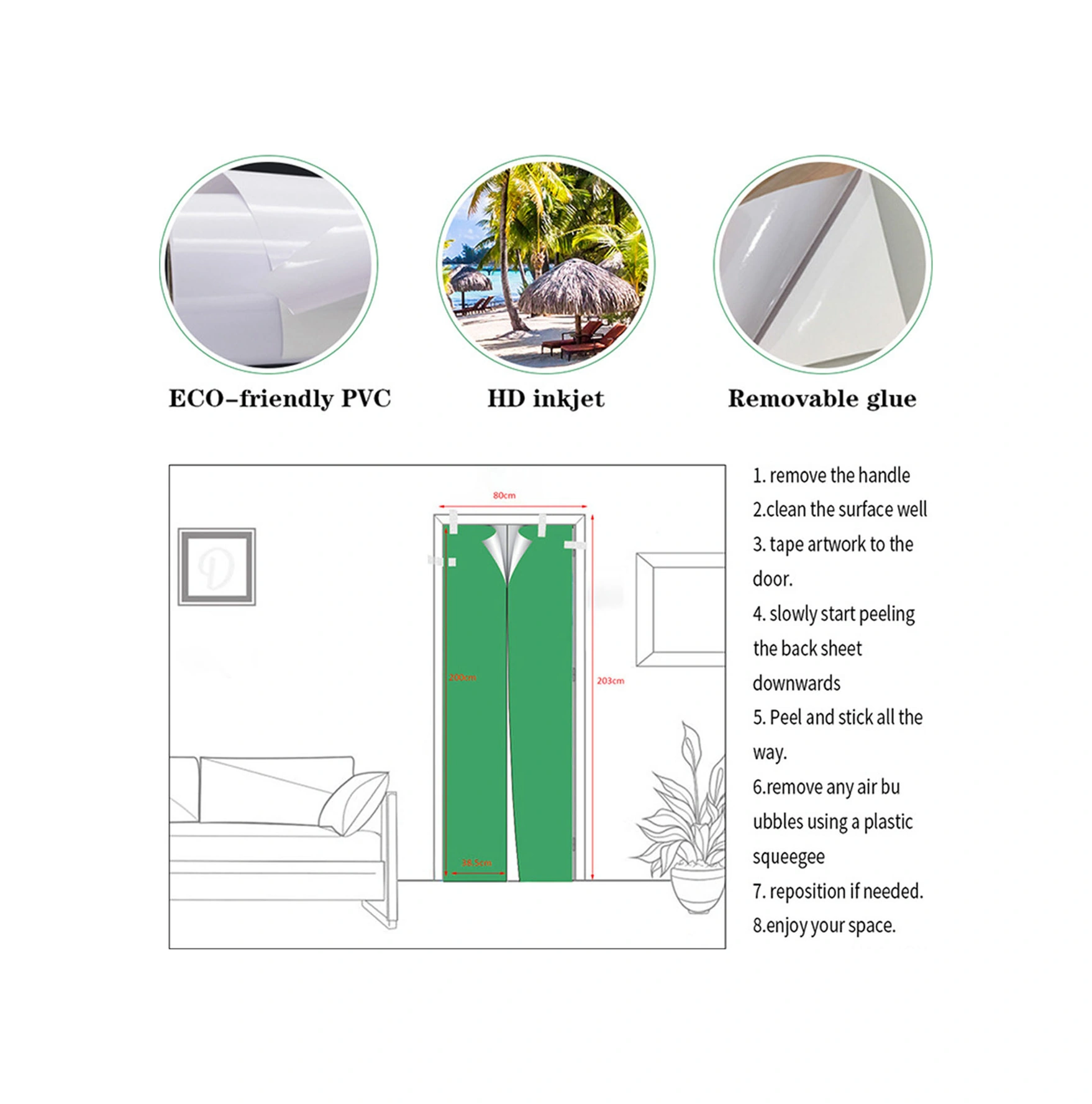 Youmex Geometrik Çokgen Siyah 3d Kapı Sticker, Ev Dekorasyonu Duvar Ve Kapı Dekoru, 44x200cm 2 Adet, Sp-f068 M, Kolay Kullanım, Dayanıklı Malzeme Çok Renkli