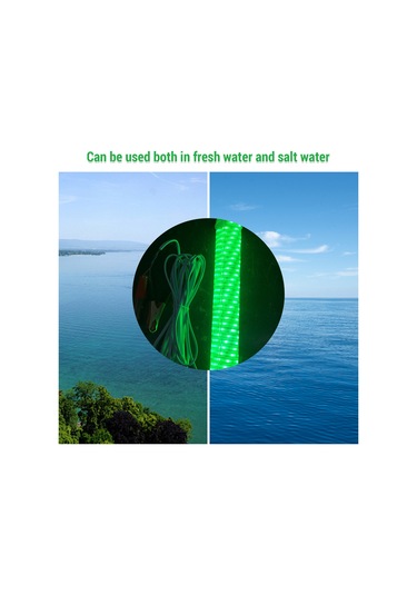 Symbee 12v 20w 120 Led Su Altı Balık Işığı, Yeşil Işık 5m Kablolu, Tuzlu & Tatlı Su Uyumlu, Gece Balıkçılığı İçin Sulu Ortamlar İçin Beyaz