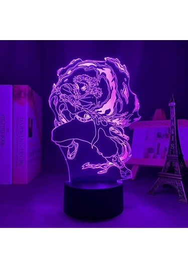 Goldenqian Anime 3d Işık Demon Slayer Kyojuro Rengoku Yatak Odası Dekoru Için Gece Lambası Odası Dekor Hediye Manga Led Lamba Kimetsu Hiçbir Yaiba Xr9m1x Siyah