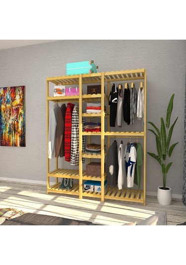 Corto - Açık Ahşap Gardırop