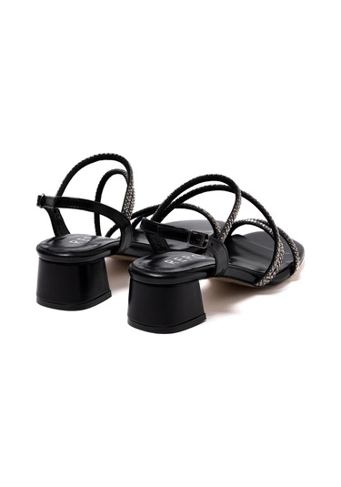 Nero Black Sandalet Kadın 41604-e6 Repo siyah