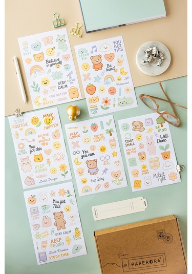 A5 Sticker Book 466 Adet 18 Yaprak Renkli Etiket Defteri Little Daily Joys