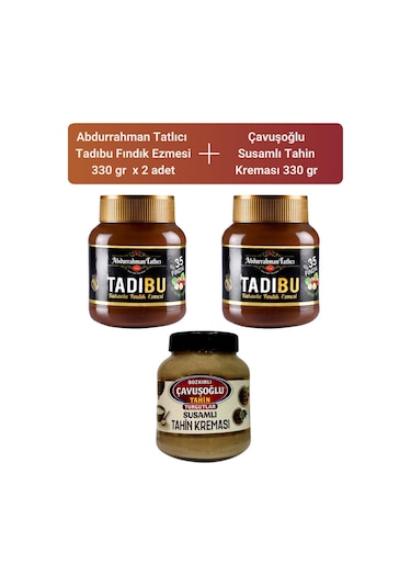 Abdurrahman Tatlıcı Tadıbu 2 x 330 G + Çavuşoğlu Susamlı Tahin Kreması 330 G