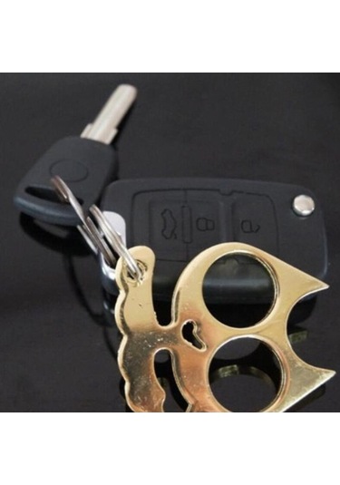 Tongxida 5 Adet Kitty Dış Mekan Metal Anahtarlık Pencere Kırma Aleti Boyut:0,45 5,3 6,1 Cm Siyah