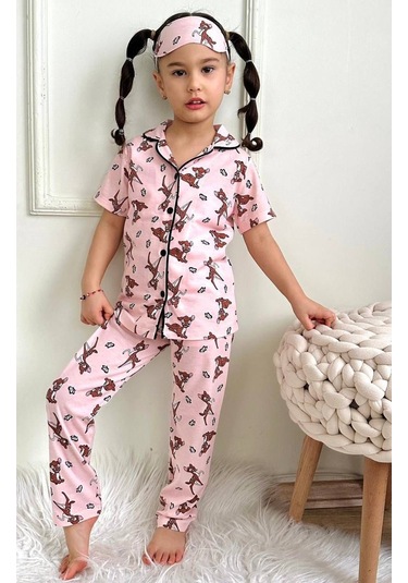 Kız Çocuk Gömlek Yaka Kısa Kollu Düğmeli Kelebek - Ceylan Desenli Pijama Takımı 3 Parça Ceylan Çok Renkli Kız Çocuk Gömlek Yaka Kısa Kollu Düğmeli Kelebek - Ceylan Desenli Pijama Takımı 3 Parça Ceylan Çok Renkli