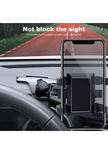 Besthome1 360 Derecelik Araç İçi Telefon Tutucu: Navigasyon İçin Baş Eğmeden, Tek Elle Kullanılabilir, Sabit Tutuş, Gizlenebili Siyah