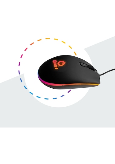 Qpart QM-101 Usb Rainbow Işıklı Oyuncu Mouse