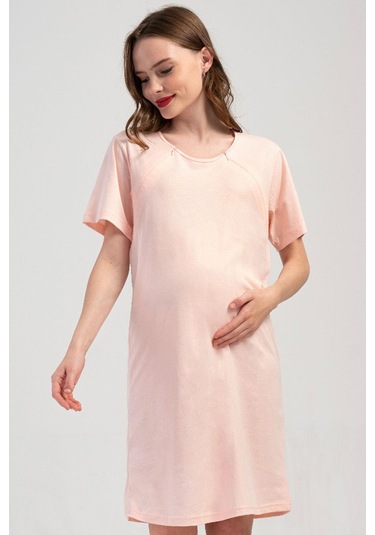 Kadın Kısa Kol Lohusa Baby Pink Tunik C1t9n4o804