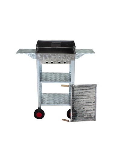 Metehan MTH-74 Pervazlı - Kanatlı - Maltız Izgaralı - Dört Tekerlekli Battal Boy Mangal