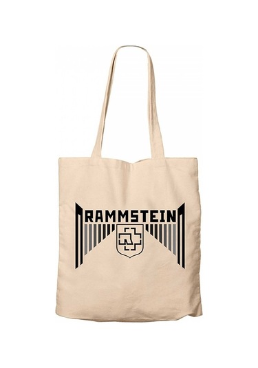 Rammstein Wall Krem Kanvas Bez Çanta Krem