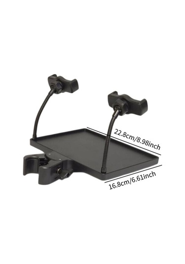 Trendooze Mikrofon Standı Tepsi Ses Kartı, 2 Telefon Tutucu,raf