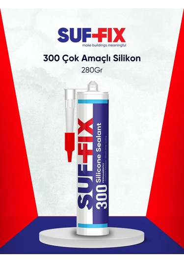 Suf-fix 300 Asetoksi Silikon Mastik 280 Ml Şeffaf, Uv Dayanıml