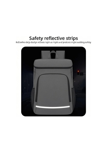 Lemestar Siyah 24l Izole Sıcak/soğuk Tutan Çift Omuzlu Sırt Çantası, Leakproof Oxford Kumaş, Yemeş-kahve Taşıma, Gece Güvenlik Reflektörlü, Kamp-piknik-iş İçin Siyah