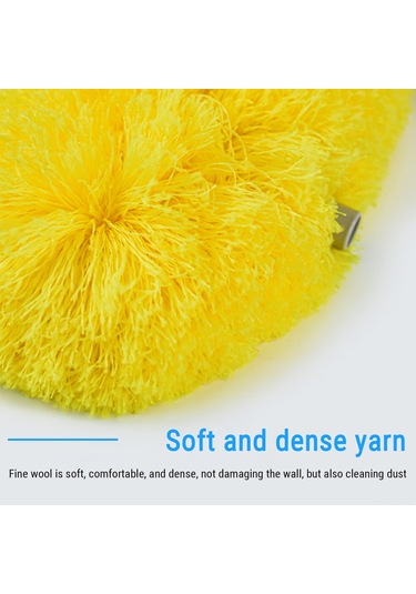 Lemestar Alüminyum Gövde Mikrofiber Başlı Uzatılabilir Temizlik Süpürgesi - Tavan, Fan, Pencereler İçin Yenilikçi Toz Temizleyici Aleti Sarı