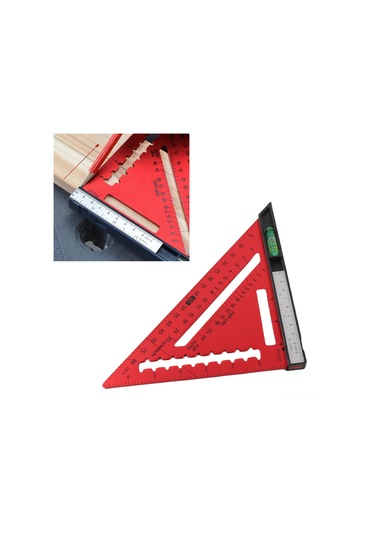 Geeksen Alüminyum Alyaşlı Ahşapçı Triangel Çizgicide: Kesin Ölçek, Çıkarılabilir Kısa Cetvel Ve Dayanıklı Yapı - Gümüş