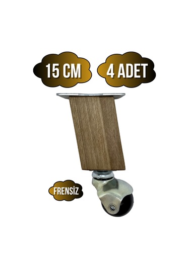 Kale Ahşap Eğimli Top Tekerli Ayak Mobilya Sehpa Tekerli Ayağı 15cm 4 Adet K. Ceviz Ceviz Ağacı Ceviz