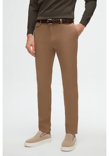 Twn Slim Fit Bej Armürlü Chino Pantolon 6ecc3s208232m