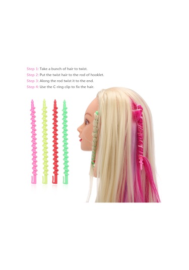 Dofolink 20 Adet Plastik Spiral Saç Perm Rodu - Salon Ve Ev Kullanıma Uygun - Zararsız Güzel Kıvırcıklar Oluşturucu Saç Araçları Çok Renkli