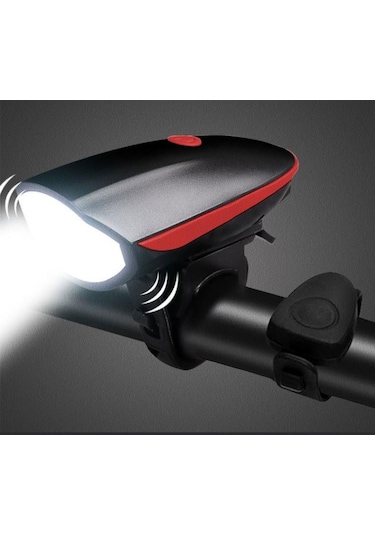 Forte GT 250 Lümen Bisiklet Ön Farı 2 İn 1 Korna 140 db Xbyc 6163 Siyah