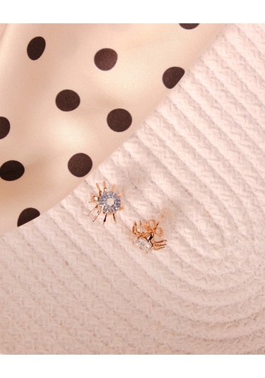 Lekka Design Kadın Takı Kararmaz Çelik Lüks Mavi Taşlı Örümcek Küpe