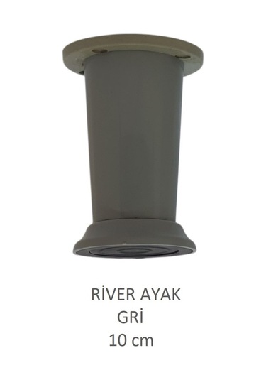 River Ayak, Plastik Mobilya Ayağı, 10 Cm, Vidalar Dahil, Gri Gri