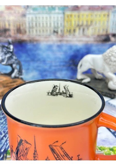 Bjorn Porselen Kupa, Saint Petersburg Hatırası 180 Ml 418370444 Turuncu