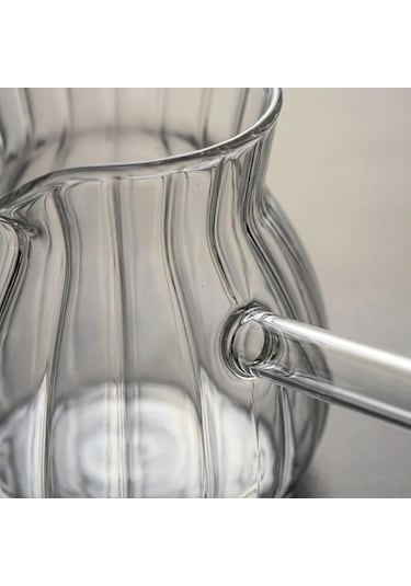 Reoona Borasilikat Cam Lüx Cezve 400ml Oluklu Ateşe Dayanıklı
