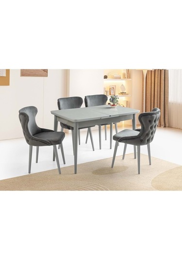 Açık Gri Mobilgen 120+30 Kelebek Tekno Kenar Hg Açılabilir Masa Gri