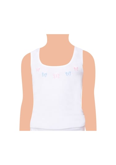 Tutku Kız Çocuk Geniş Askı İşlemeli Atlet 0166 6'lı Paket