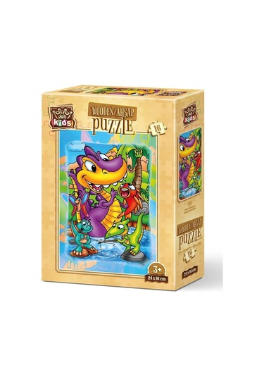 Art Puzzle Kids 3 Yaş Ve Üzeri Ahşap Yapboz Ejderha Ve Balıklar - 16 Parça Yapboz 5857