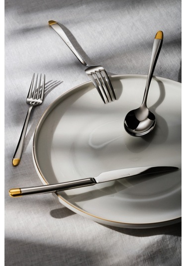 Ekvator Gold Elg 84 Parça 12 Kişilik Çatal Kaşık Bıçak Takımı Ku