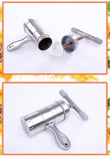 Ev Paslanmaz Çelik Manuel Makarna Makinesi Gümüş