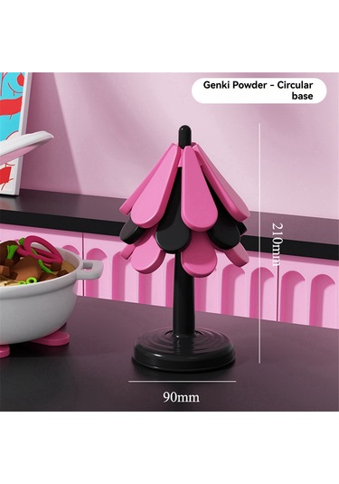 Silikon Altlık Seti Sıcak Tencereler İçin Yalıtımlı Tencere Altlıkları Pembe Ve Siyah Pembe  -  Siyah