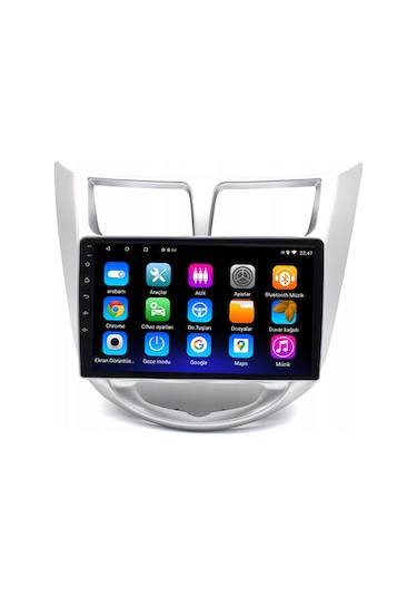 Hyundai Accent Blue Araç Multimedya Android Ekran Carplay Double Teyp 2+32 9" 11-18 Silver Blueway