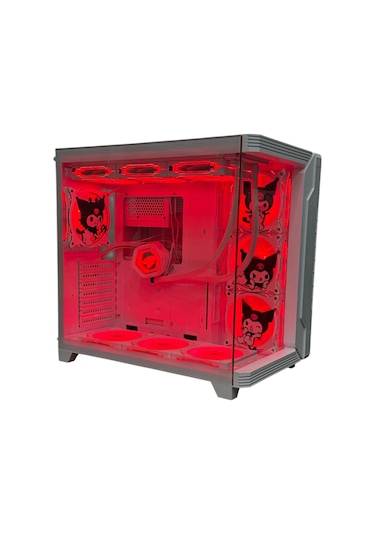 Kuromi Karakterli 7 Argb Fanlı 850w 80 Plus Bronz Power'lı 360mm Sıvı Soğutmalı Beyaz Akvaryum Kasa