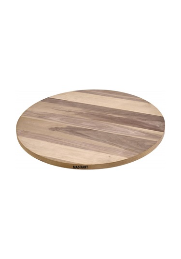 Masifart Ephesi Ceviz 100 Lük Yuvarlak Tabla Cilasız Ham Ahşap