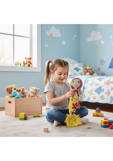 Çocuklar İçin Amigurumi Deniz Kızı Çok Renkli