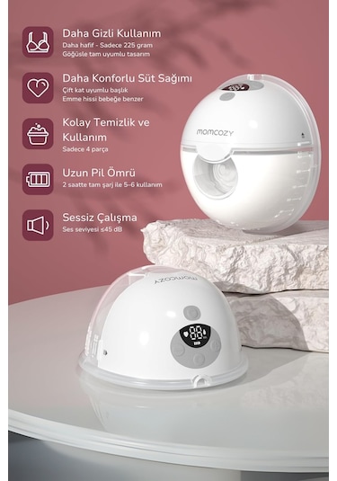 Momcozy M5 Kablosuz Göğüs Pompası (Çiftli)