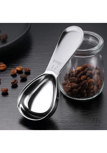 Ximistore9 304 Paslanmaz Çelik 2 Adet 30ml Ölçü Kaşığı Seti - Kahve, Çay, Şeker, Un İçin Hassas Ölçüm, Kolay Temizleme Gümüş