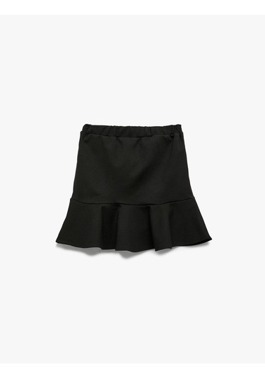 Koton Bağlama Detaylı Viskon Karışımlı Volanlı Etek Siyah 6wkg70017ak Siyah