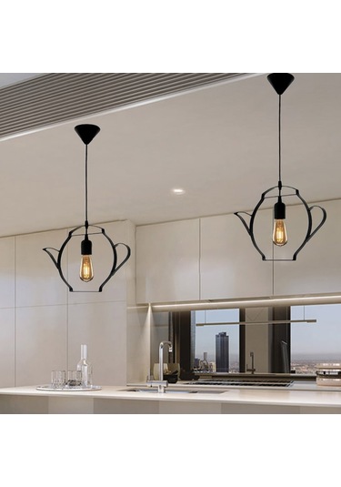 Bundera Çaycı Sarkıt Avize Ferforje Çaydanlık Metal Demlik Avize