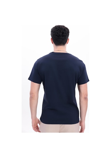 Freemen Erkek/unisex Bisiklet Yaka Basic Tişört %100 Pamuk-371 Lacivert
