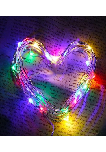 Ev Balkon Ve Parti İçin 3 Metre Pilli Renkli Peri Led Yılbaşı Süsü Işık Renkli