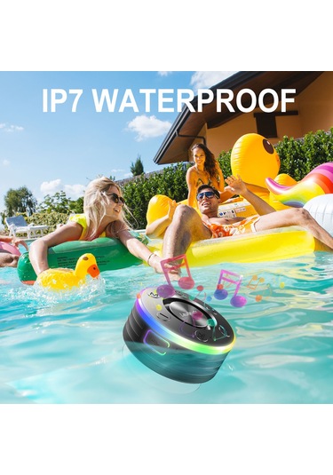 Youtek T7a Siyah Ipx7 Su Geçirmez Banyo Hoparlörü - Bluetooth 5.2, Fm Radyo, 15m Mesafe, 5w Güçlü Ses, Toz Ve Darbe Dayanıklı Mini Müzik Çalar