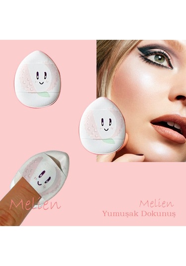 Melien Meyve Desenli Mini Puf Parmak Yüz Makyaj Süngeri 2'li