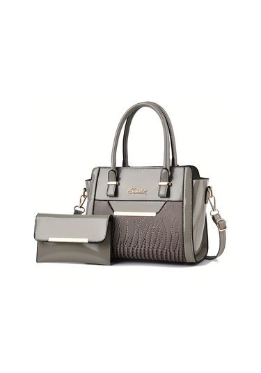 Bayan Klasik Desen Clutch Çantalı Tote Çanta