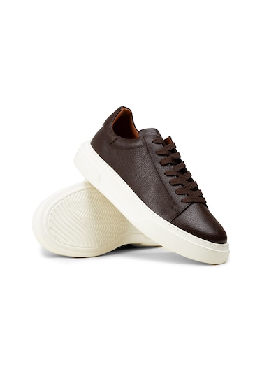 Deery Erkek Hakiki Deri Kahverengi Sneaker Ayakkabı - 04651mkhve01